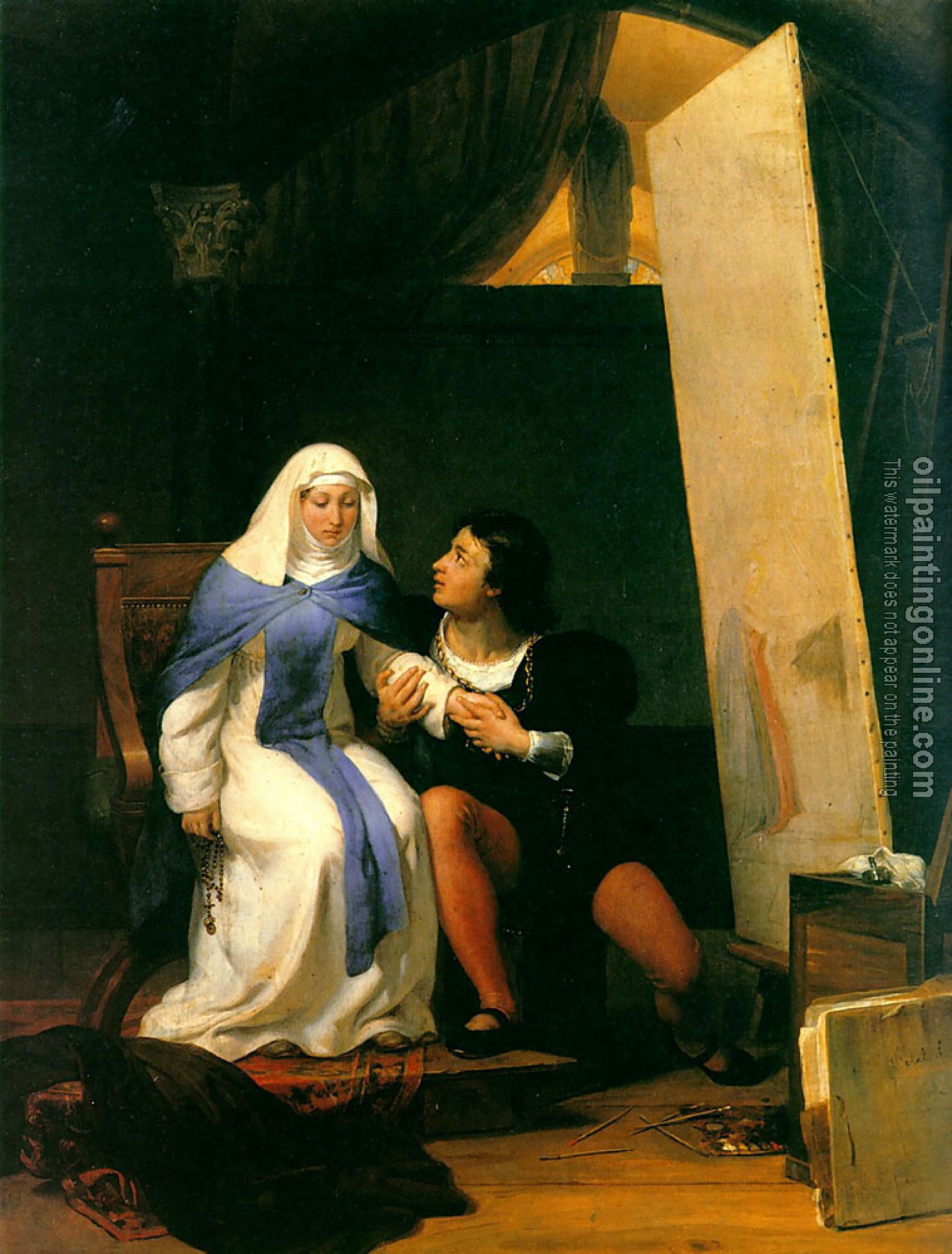 Paul Delaroche - Filippo Lippo Falling in Love with his Model